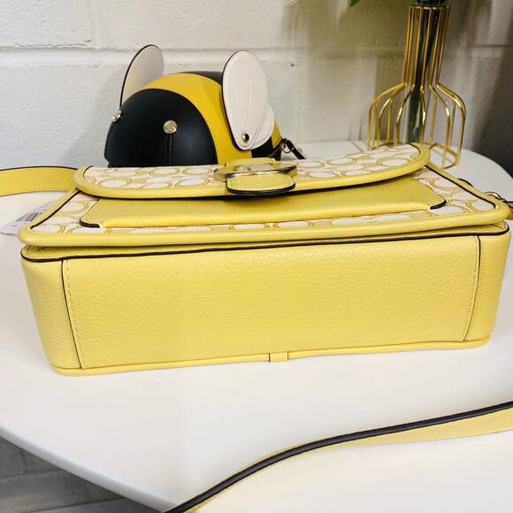 Coach C8307 Lonnie Crossbody In Signature Jacquard In Gold/Retro Yellow - Picture 5 of 7